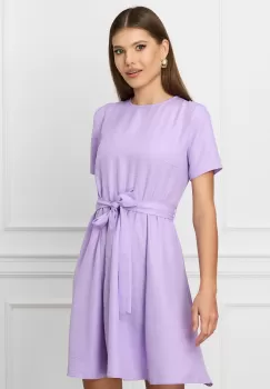 Rochie Dy Fashion lila cu cordon in talie imagine