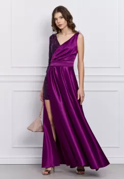 Rochie DY Fashion lunga mov cu paiete imagine