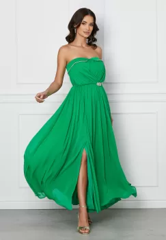 Rochie Dy Fashion lunga verde cu accesoriu in talie imagine