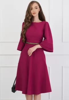 Rochie DY Fashion magenta cu lant in talie imagine