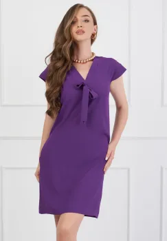 Rochie DY Fashion mov cu funda la decolteu imagine