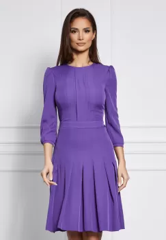 Rochie Dy Fashion mov cu pliuri pe bust si fusta imagine