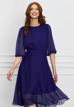 Rochie Dy Fashion mov midi din voal imagine