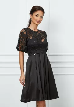Rochie Dy Fashion neagra cu bust din dantela imagine