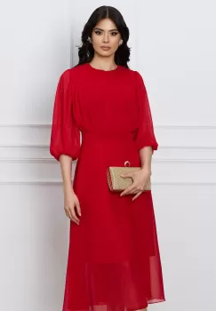 Rochie Dy Fashion rosie midi din voal imagine