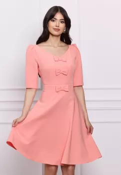 Rochie DY Fashion roz cu fundite pe bust imagine