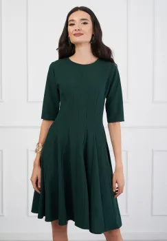 Rochie DY Fashion verde clos cu maneci trei sferturi imagine