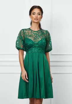 Rochie Dy Fashion verde cu bust din dantela imagine