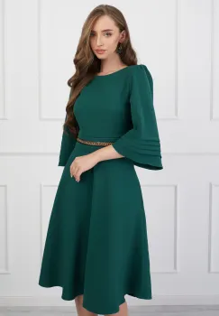 Rochie DY Fashion verde cu lant in talie imagine