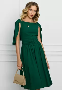 Rochie DY Fashion verde cu maneci petrecute imagine