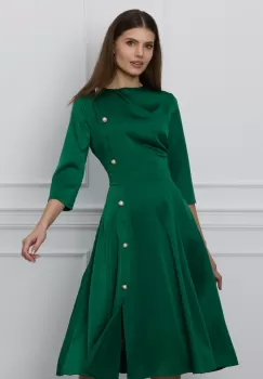 Rochie Dy Fashion verde cu nasturi pe o parte imagine