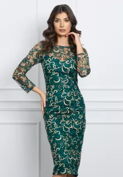 Rochie Dy Fashion verde din dantela imagine