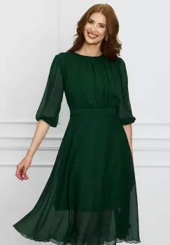 Rochie Dy Fashion verde midi din voal imagine