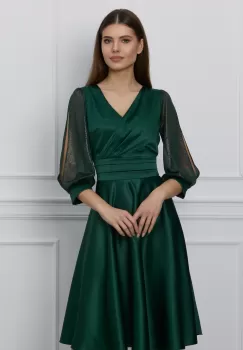 Rochie Ella Collection Anda verde cu maneci din lurex imagine