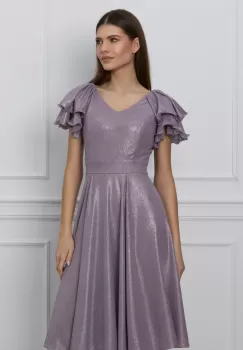 Rochie Ella Collection Renata lila cu lurex argintiu imagine