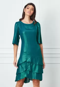 Rochie Flavia verde din voal peliculizat imagine