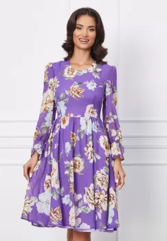 Rochie Iasmine mov cu flori bej imagine