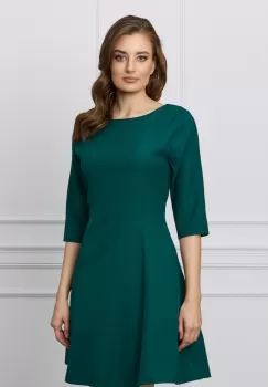 Rochie Iselin verde cu maneci trei sferturi imagine