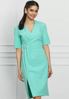 Rochie Katy verde mint conica office imagine