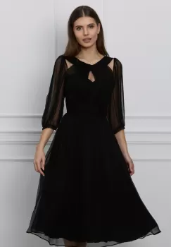 Rochie Leonard Collection neagra din matase imagine