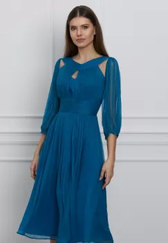 Rochie Leonard Collection turcoaz din matase imagine