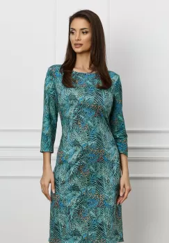 Rochie Lucia verde mint cu imprimeuri imagine