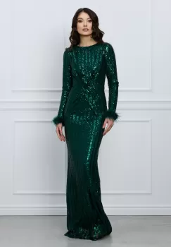 Rochie Madalina lunga verde din paiete imagine