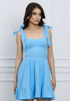Rochie Mara bleu scurta cu bretele reglabile imagine