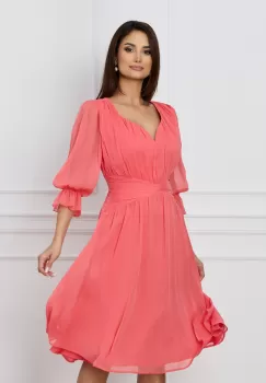 Rochie Mara corai vaporoasa din voal imagine