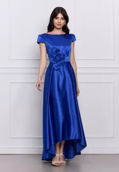 Rochie MBG albastra lunga cu floare in talie imagine