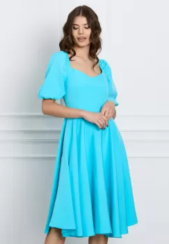 Rochie MBG bleu cu elastic la umeri imagine