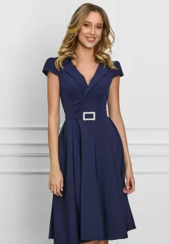 Rochie MBG bleumarin cu catarama stralucitoare in talie imagine