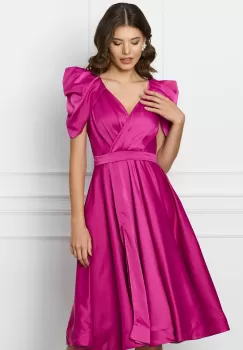 Rochie MBG fucsia clos din satin imagine