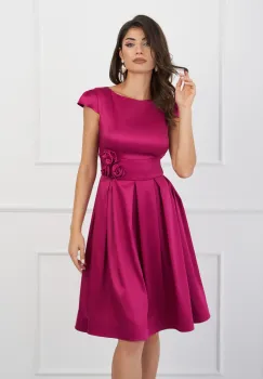 Rochie MBG fucsia cu flori in talie imagine