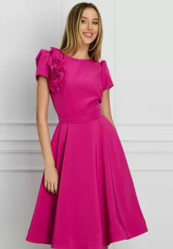 Rochie MBG fucsia cu trandafiri pe bust imagine