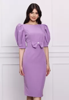 Rochie MBG lila cu funda in talie imagine