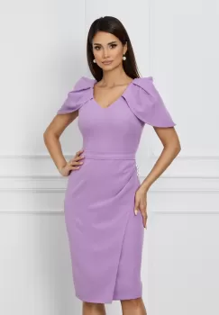 Rochie MBG lila cu maneci lalea imagine