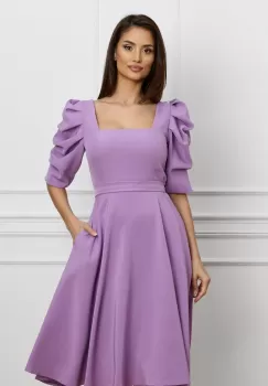 Rochie MBG lila cu umeri bufanti imagine