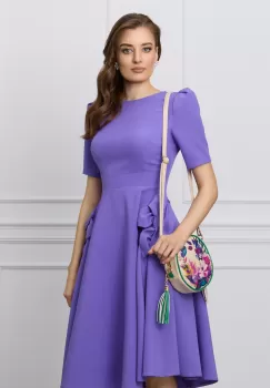 Rochie MBG mov cu buzunare si funde imagine