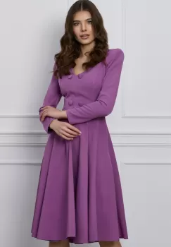 Rochie MBG mov cu nasturi pe bust imagine