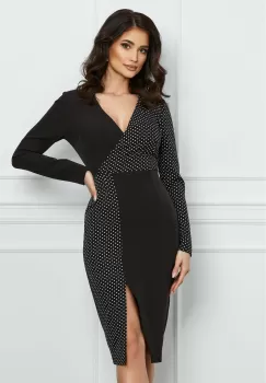 Rochie MBG neagra cu buline albe imagine