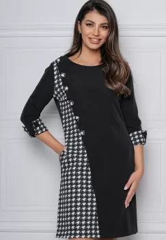 Rochie MBG neagra cu imprimeu picior de cocos imagine