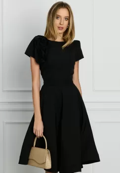 Rochie MBG neagra cu trandafiri pe bust imagine