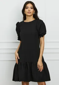 Rochie MBG neagra cu volan la baza imagine