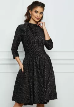 Rochie MBG neagra din catifea cu lurex imagine