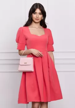 Rochie MBG roz zmeura clos cu pliuri si buzunare imagine