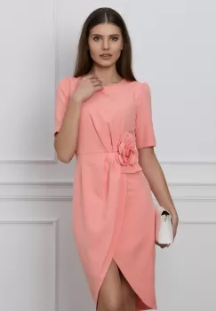 Rochie MBG somon cu floare 3D in talie imagine