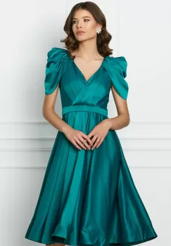Rochie MBG verde clos din satin imagine