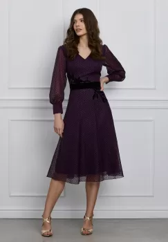 Rochie Miruna mov cu insertii din catifea imagine