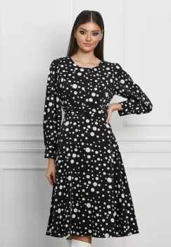 Rochie Mirunea neagra cu buline albe imagine